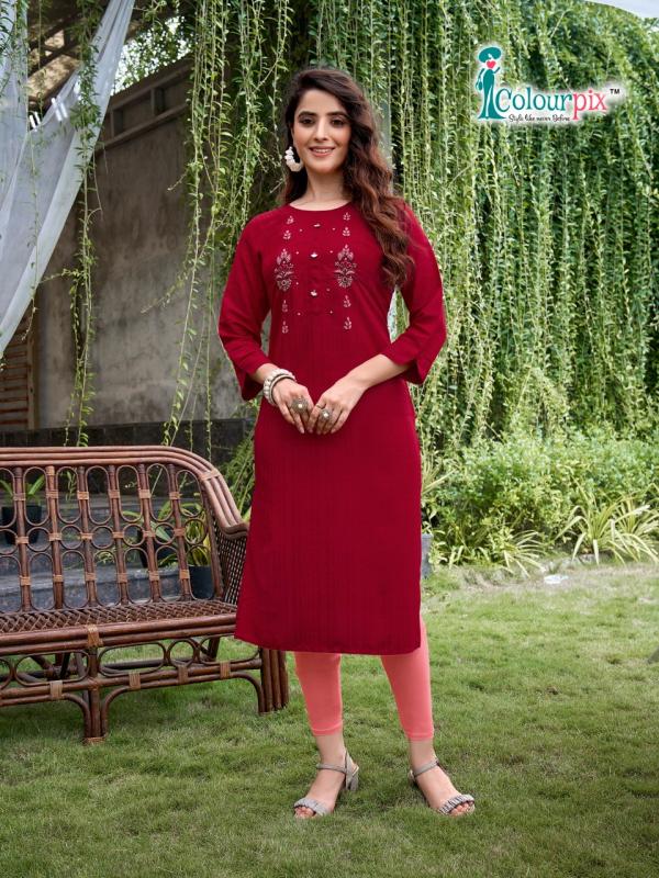 Colourpix Rolex 1 Regular Wear Rayon Designer Kurti Collection